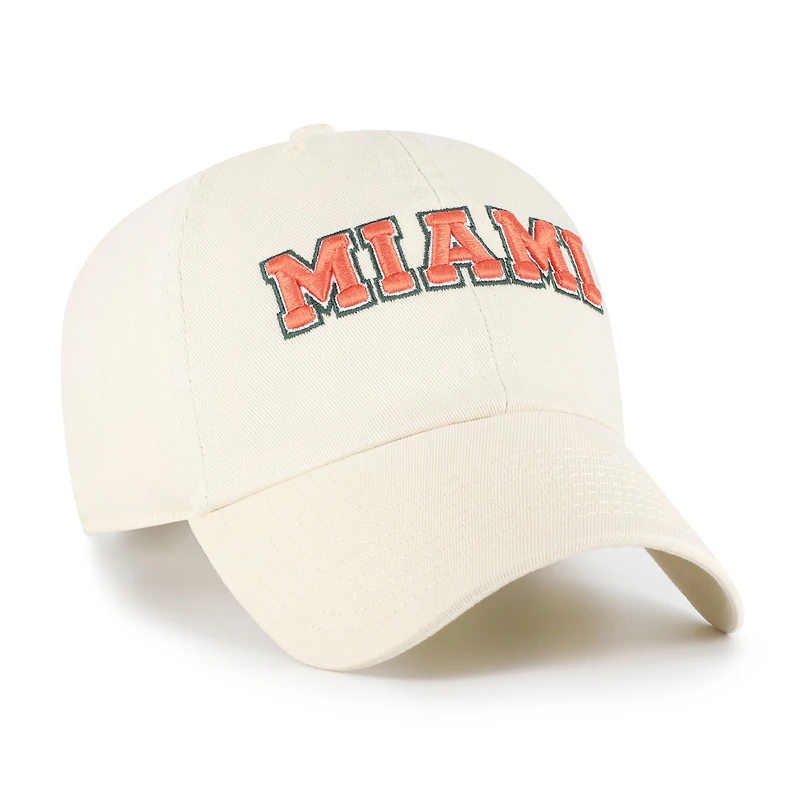 Men's '47 Sand Miami Hurricanes Vault Clean Up Adjustable Hat