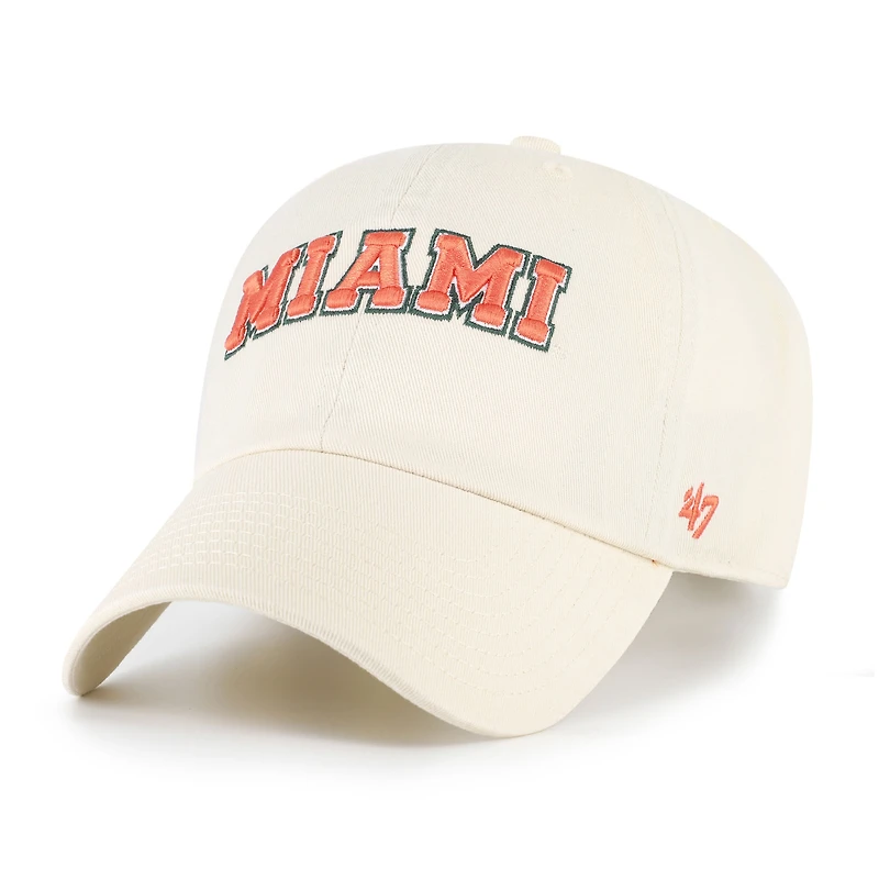 Men's '47 Sand Miami Hurricanes Vault Clean Up Adjustable Hat