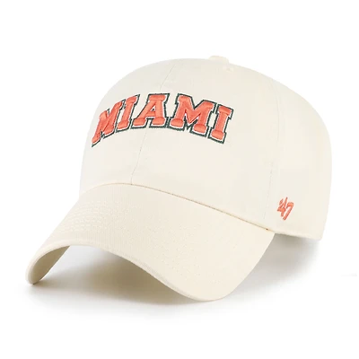 Men's '47 Sand Miami Hurricanes Vault Clean Up Adjustable Hat