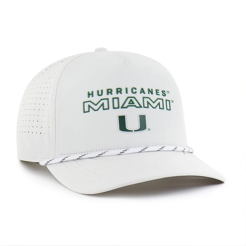 Men's '47 White Miami Hurricanes Forward Vent Hitch Rope Adjustable Hat