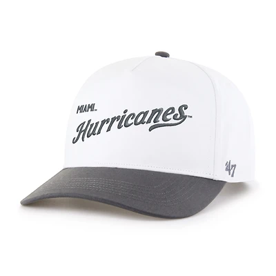 Casquette ajustable bicolore Miami Hurricanes '47 blanche pour homme
