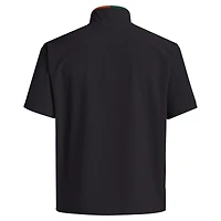 Veste adidas noire à manches courtes et demi-zip Sideline des entraîneurs Miami Hurricanes pour hommes