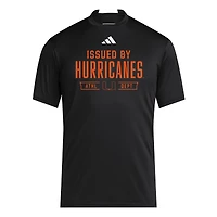 Men's adidas Black Miami Hurricanes 2025 Training Performance Team T-Shirt