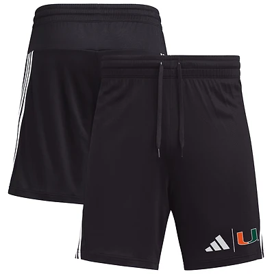 Men's adidas Black Miami Hurricanes AEROREADY 7" Shorts