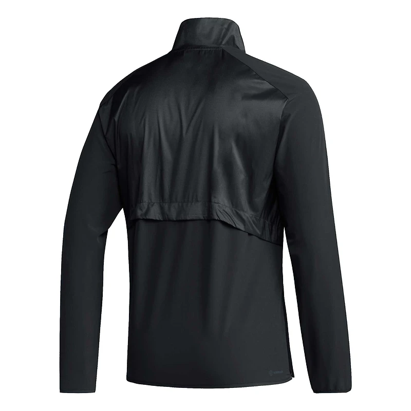Veste pour homme adidas Miami Hurricanes Sideline AEROREADY Raglan Sleeve Quarter-Zip Jacket