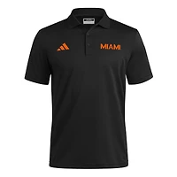 Men's adidas Black Miami Hurricanes Ultimate 365 Ottoman Polo Shirt