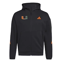 Sweat à capuche zippé adidas Miami Hurricanes Z.N.E. noir pour homme