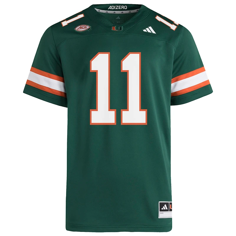 Men's adidas Carson Beck Green Miami Hurricanes Alternate NIL Football Player Jersey