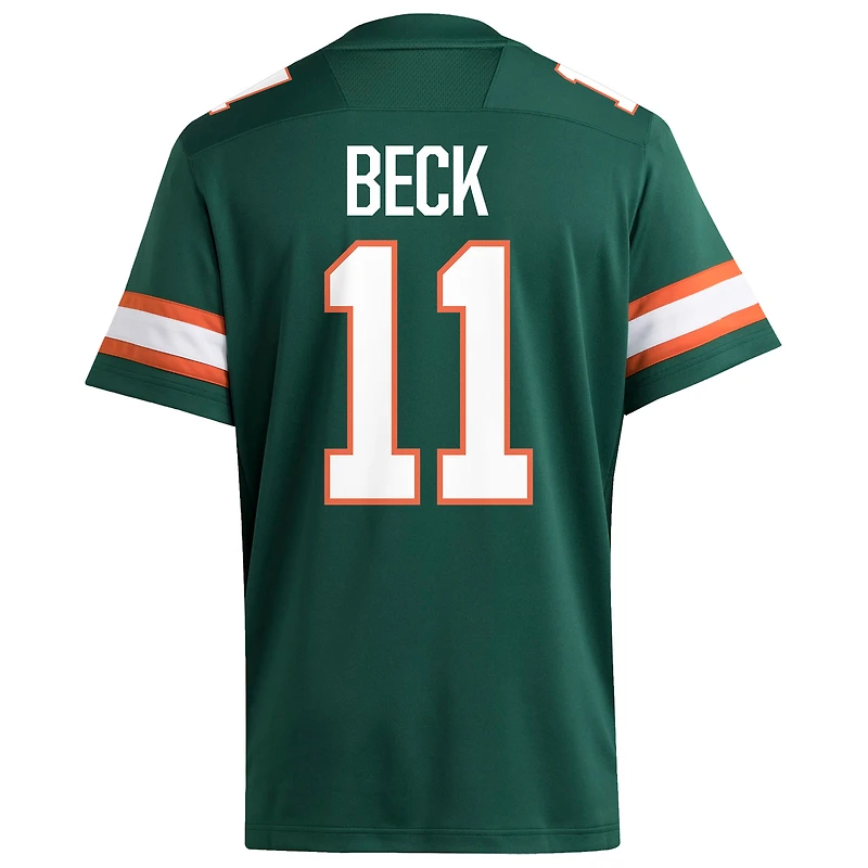 Men's adidas Carson Beck Green Miami Hurricanes Alternate NIL Football Player Jersey