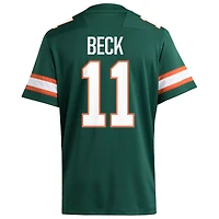 Men's adidas Carson Beck Green Miami Hurricanes Alternate NIL Football Player Jersey