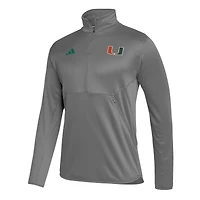 Haut demi-zip AEROREADY Sideline des Miami Hurricanes 2023 pour homme adidas gris