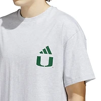Men's adidas Gray Miami Hurricanes Off-Court T-Shirt