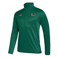 Haut demi-zip AEROREADY Sideline pour hommes adidas Miami Hurricanes 2023 vert