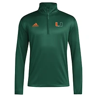 Men's adidas Miami Hurricanes 2024 Coaches Sideline Quarter-Zip Top