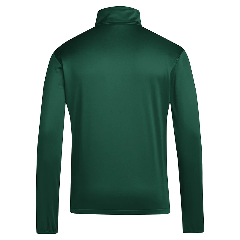 Men's adidas Miami Hurricanes 2024 Coaches Sideline Quarter-Zip Top