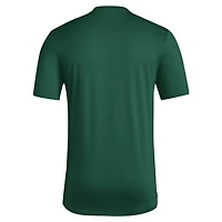 Men's adidas Green Miami Hurricanes 2024 Locker Trilateral Pre-Game T-Shirt