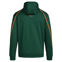 Men's adidas Green Miami Hurricanes 2024 Sideline Travel Pullover Hoodie
