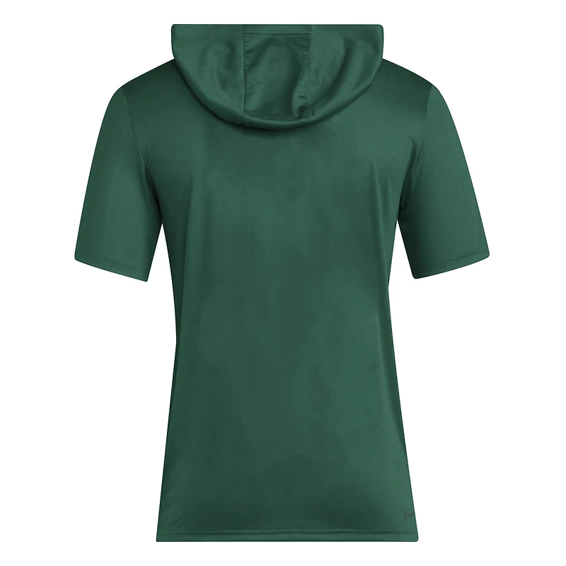 T-shirt d'entraînement à capuche adidas vert Miami Hurricanes 2025 AREOREADY pour homme