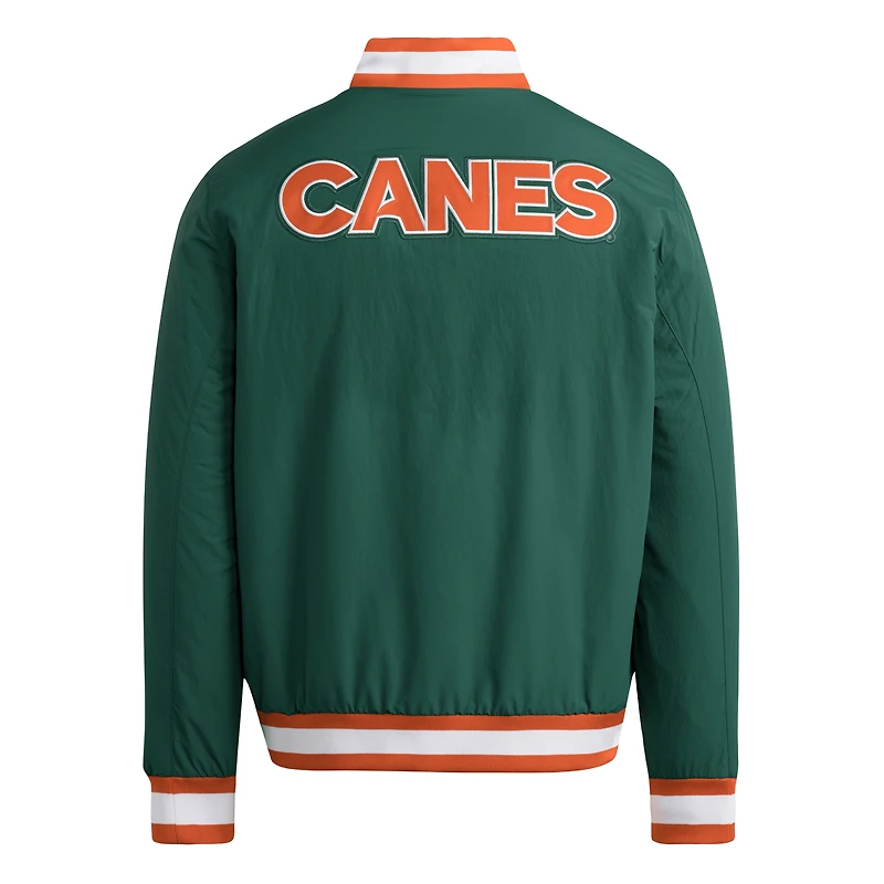 Veste d'entraîneur adidas verte Miami Hurricanes pour homme