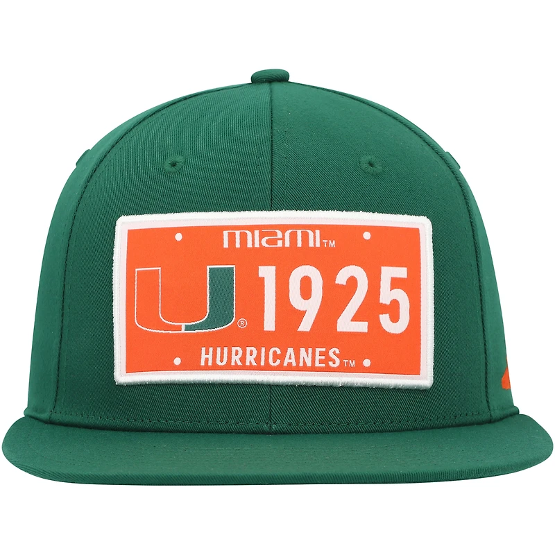 Casquette adidas Miami Hurricanes Established Snapback pour homme verte