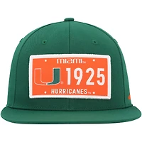 Casquette adidas Miami Hurricanes Established Snapback pour homme verte