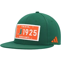 Casquette adidas Miami Hurricanes Established Snapback pour homme verte
