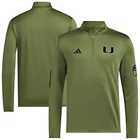 Men's adidas Green Miami Hurricanes Half-Zip Golf Jacket