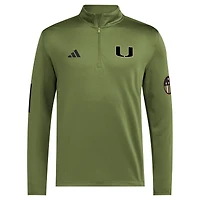 Veste de golf demi-zip adidas verte Miami Hurricanes pour homme