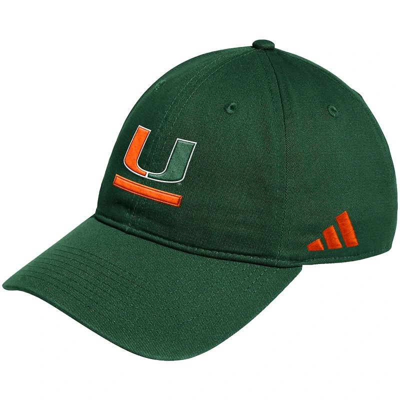 Casquette ajustable adidas verte Miami Hurricanes pour homme