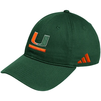 Casquette ajustable adidas verte Miami Hurricanes pour homme