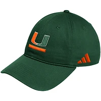 Casquette ajustable adidas verte Miami Hurricanes pour homme
