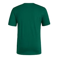 T-shirt d'avant-match adidas vert Miami Hurricanes pour homme, avec slogan de vestiaire