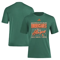 Men's adidas Green Miami Hurricanes Locker Swish Tri-Blend T-Shirt