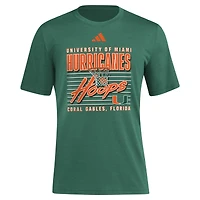 Men's adidas Green Miami Hurricanes Locker Swish Tri-Blend T-Shirt