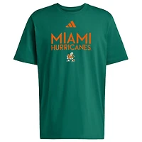 T-shirt adidas orange Miami Hurricanes pour homme, collection saison fraîche