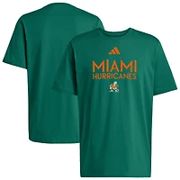 T-shirt adidas vert Miami Hurricanes Locker pour homme