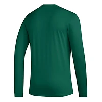 Men's adidas Green Miami Hurricanes Mighty Mascot Pregame Long Sleeve T-Shirt