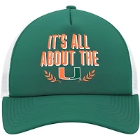 Men's adidas Green Miami Hurricanes Phrase Foam Front Trucker Adjustable Hat