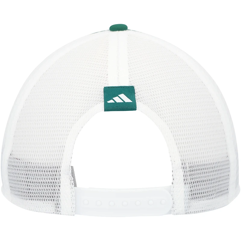 Men's adidas Green Miami Hurricanes Phrase Foam Front Trucker Adjustable Hat