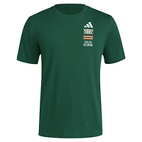Men's adidas Green Miami Hurricanes Reverse Retro Baseball 2 Hit T-Shirt