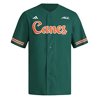 Maillot de baseball rétro réversible vert adidas Miami Hurricanes pour homme