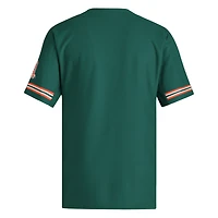 Maillot de baseball rétro réversible vert adidas Miami Hurricanes pour homme