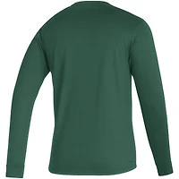 Men's adidas Green Miami Hurricanes Sideline Locker Strikethrough Creator AEROREADY Long Sleeve T-Shirt