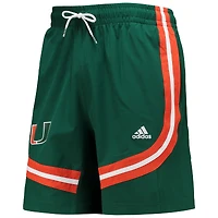 Short de basket-ball AEROREADY adidas Miami Hurricanes Swingman vert pour hommes