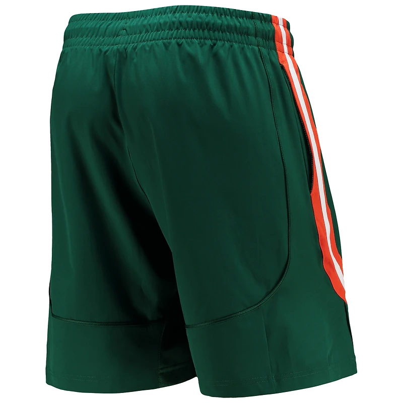 Short de basket-ball AEROREADY adidas Miami Hurricanes Swingman vert pour hommes