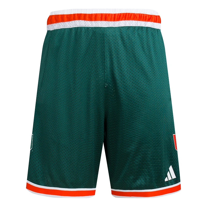 Short de basket-ball réplique vert Miami Hurricanes Swingman pour homme adidas