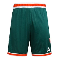Short de basket-ball réplique vert Miami Hurricanes Swingman pour homme adidas
