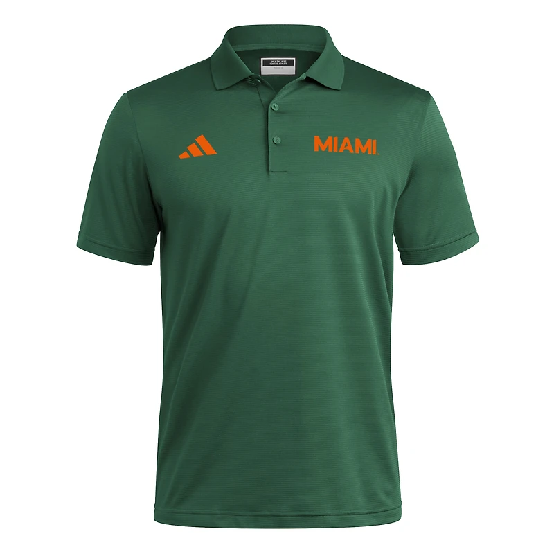 Polo adidas vert Ultimate 365 Ottoman pour homme des Miami Hurricanes