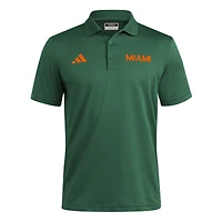 Polo adidas vert Ultimate 365 Ottoman pour homme des Miami Hurricanes