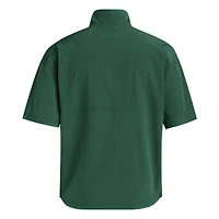 Pull à manches courtes tissé zippé adidas vert Miami Hurricanes pour homme